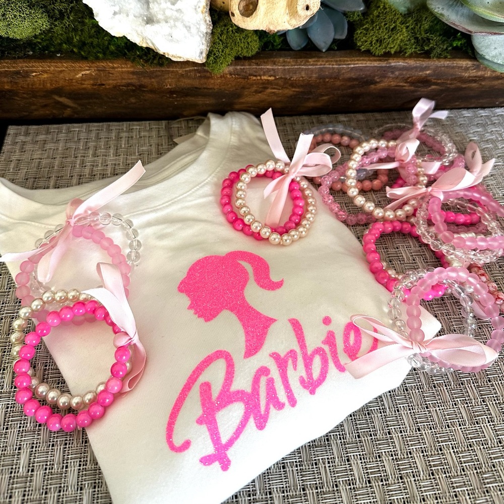 BULK: 6 Pink Barbie Bracelets